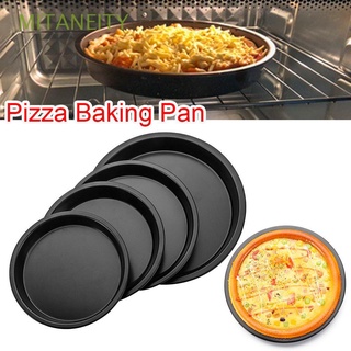 mitaneity - sartén antiadherente para pizza, hogar y cocina, bandeja de pan para hornear, molde para tartas, acero al carbono, placa de pizza negra