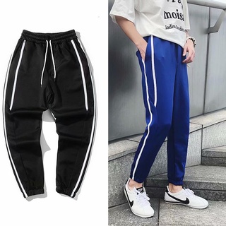 Pantalones de jogger de diseño de rayas sólidos elásticos para hombre pantalones deportivos Run pantalón