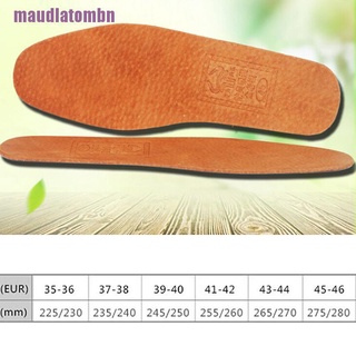 [mau]1 par de plantillas de cuero transpirables para mujer/hombre/ultra delgado/desodorante/zapatos de plantilla (1)