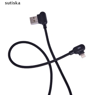sutiska - cable micro usb tipo c de 90 grados, doble codo, carga rápida, cable cl