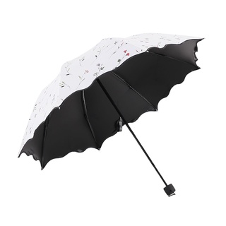 ✨ Becautiful Flower 3 paraguas plegable mujer Anti UV protección solar paraguas a prueba de viento negro revestimiento 8K sombrillas paraguas