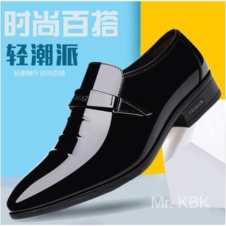 Los hombres de negocios zapatos de cuero de la juventud puntiaguda nuevo Casual negro estilo nuevo zapatos de los hombres transpirable traje Formal zapatos (1)