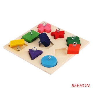 beehon mascota juguete educativo loro entrenamiento interactivo colorido bloque de madera aves rompecabezas