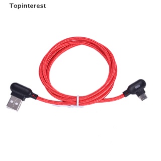 [topinterest] cable micro usb tipo c de 90 grados, cable de carga rápida de doble codo.