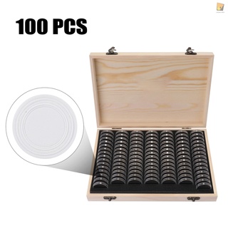 Pine Wood Coin Holder Wooden Coins Storage Box for Collectible Commemorative Coin Moisture-proof Storage Case