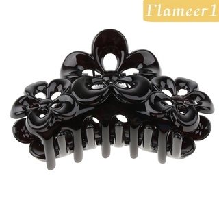 [FLAMEER1] Resina flor garras cristal grande Clip de pelo abrazadera de pelo Ponytail titular negro