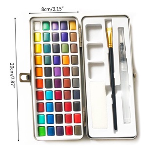 Char 50 colores sólido acuarela pintura pigmento conjunto portátil para principiantes dibujo suministros de arte (2)