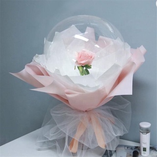 Globo transparente con ramo de flores de rosa Artificial bola Bobo para boda cumpleaños fiesta de san valentín decoración de celebración DIY regalo