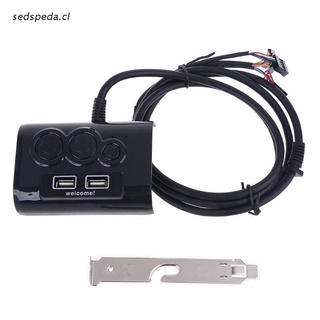 sed Desktop Computer Switch PC Case Power Supply on/off Reset Button Double USB Microphone Port