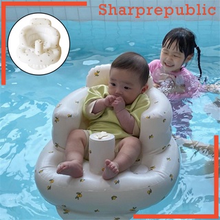 [SHARPREPUBLIC] Bañera inflable para bebé y niño pequeño, asiento niño baño tiempo divertido bebé flotante aprender a sentarse edad recomendada de 6 a 1 meses