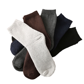 invierno espesar caliente calcetines de los hombres térmica de lana cachemira calcetines de color sólido casual hombre caliente calcetines