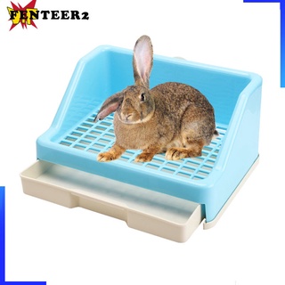 [Fenteer2 3c] caja de arena para conejo, caja de arena de esquina, orinal para hurón hámster Chinchilla (6)