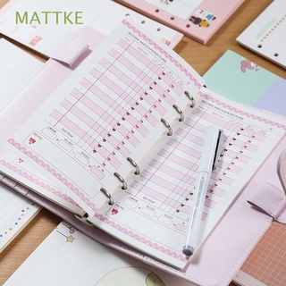 MATTKE Stationery Notebook Refill Students Binder Inner Pages Paper Refill Monthly 40 sheet Weekly Daily Planner Agenda A5 A6 Loose Leaf