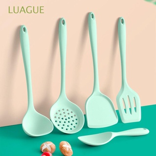 LUAGUE Multi-Use Kitchen Tools High Quality Silicone Utensils Cookware Spoon and Shovel Kit for Baking,Cooking Long Heat Resistant Premium Nonstick Cooking Accessories/Multicolor