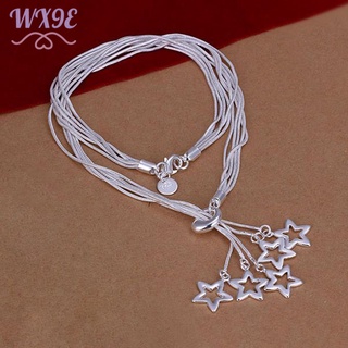 Wx9E nueva joyería de moda plata esterlina 925 Taiji estrella collar para mujeres regalo