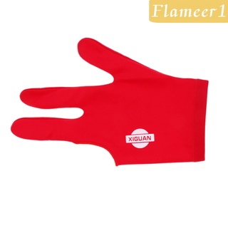 [FLAMEER1] Spandex billar taco guantes de billar mano izquierda tres dedos guante azul