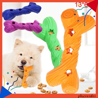 placeorder mascota perro cachorro suave goma forma de hueso fugas alimentos molar interactivo masticar juguete