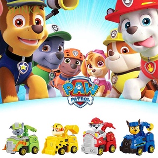 SPINKA Kids Patrol Chase Dog Vehicle Toys Anime Figure Deformation Car Children's Gift Model Toy Ryder Car Action Doll Toy Kids Marshall Rescue Rocky/Multicolor