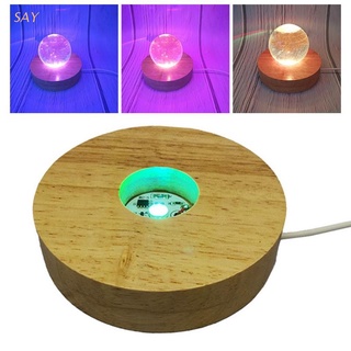 SAY sólido de madera personalizada de la lámpara Bases de artesanía LED luminosas Bases adornos para la decoración de bola de cristal titulares de pequeñas luces de noche