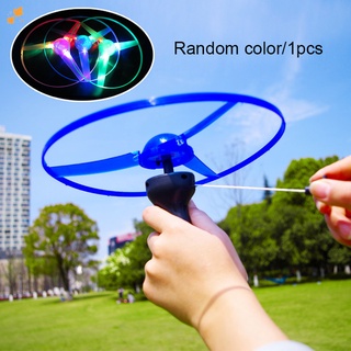 tira de cuerda led disco volador regalos para niños iluminado de plástico disco volador divertido niños luz para arriba en juguete oscuro