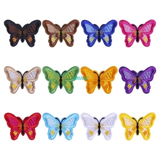 ant 10pcs multicolor mariposa costura/hierro en apliques bordado parches para manualidades manualidades diy decoración camiseta insignia