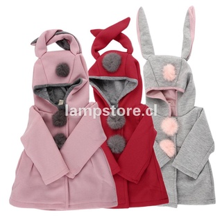 niños lindo conejo oreja con capucha niñas abrigo otoño invierno caliente chaqueta abrigos