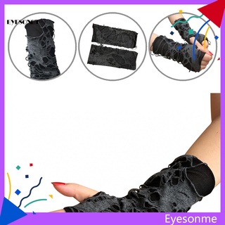 eye_ guantes unisex negros sin dedos estilo punk/guantes/accesorios para cosplay
