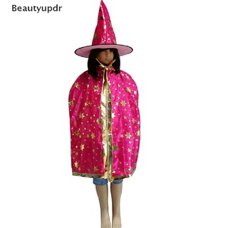 [beautyupdr] 2 unids/set niños niños disfraz de halloween bruja capa y sombrero cosplay prop caliente