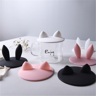 Tapa de taza de bebida suave tapa de oreja de gato conejo oreja diseño lindo vidrio taza tapas