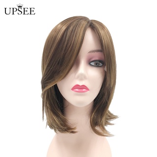 Upsee peluca/peluca de mujer de Color mixto con flecos laterales/longitud de hombro/decoración para el cabello sintético (2)