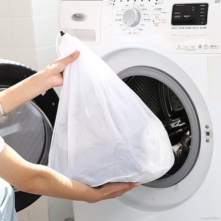 Bolsas de red de lavado grandes, duraderas de malla fina, bolsa de lavandería con cordón para ropa grande con I2C4 (4)