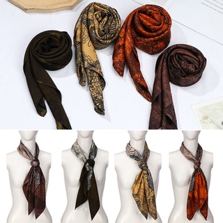 Layor bufanda cuadrada larga decoración accesorios seda bufanda sarga mujer niña moda suave chal (7)
