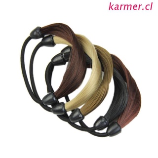 kar3 moda coreana peluca pelo cola de caballo titulares trenzas pelo giro banda de goma diadema