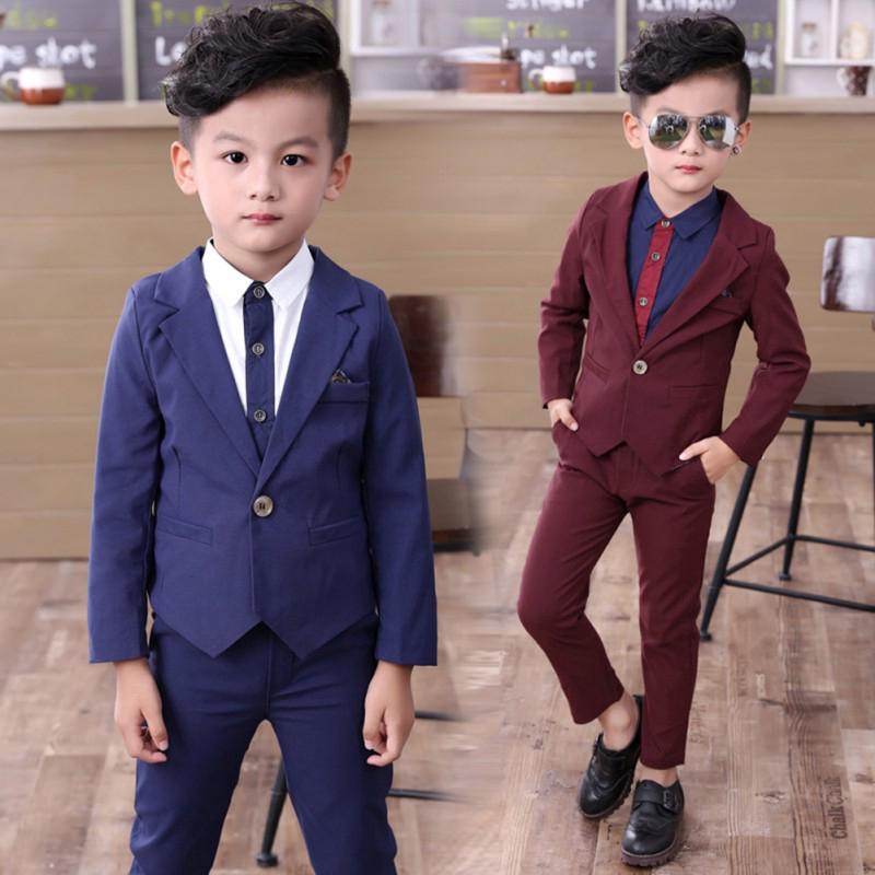 2 piezas niño niños niños trajes botón blazer + pantalones traje formal ropa