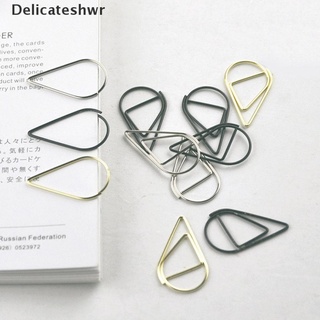 [delicateshwr] 50 piezas de metal en forma de gota clips de papel kawaii lindo marcador clip papelería caliente