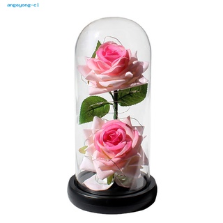 angeyong-Luz De Rosas De Cristal Duradera , Dos Artificiales , Regalo De Flores , Hermoso Para El Día De San Valentín