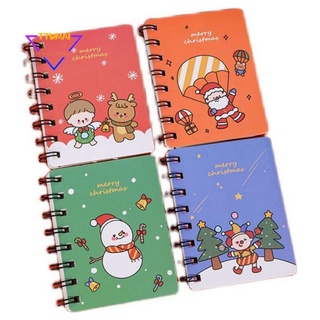 1set lindo navidad mini bobina cuaderno bloc de notas cuaderno estudiante oficina papelería