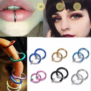MAGIC NEW 2 Pcs Fake Nose Ring Goth Punk Lip Ear Nose Clip