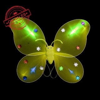 Bebé niña brillante alas de mariposa conjunto LED de simulación alas punta falda tutú mariposa P3N3