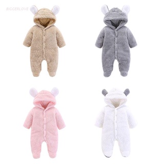 Biggerlove - mono con capucha para bebé recién nacido, invierno, Casual, ropa suave