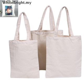Cremoso blanco de algodón Natural liso lona compras hombro Top Tote Shopper bolsa.