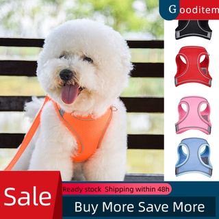 gooditem arnés para mascotas reflectante transpirable poliéster ajustable chaleco para perro correa de pecho correa para cachorro