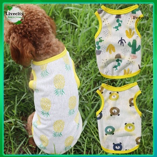 Moda verano lindo estampado transpirable alrededor del cuello chaleco Cachorro Dog ropa para mascotas