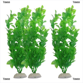 <yuwan> 10.6" altura verde plástico plantas de agua artificiales para acuario tanque de peces