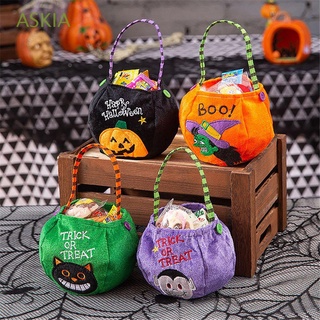 askia decor props halloween candy bag horror bolsa de regalo niños caramelo cubo portátil lindo fiesta calabaza caramelo tote/multicolor