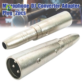 2 Pcs/Set 3 Pins XLR Male To 6.35mm Stereo Female Jack Audio Cable Microphone Mic DJ Converter Adapter Plug
