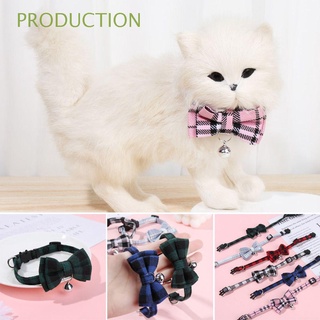 producción ajustable collar de gatito arco cachorro collar gatos collar cuadrícula collar con campana collier gatitos hebilla gato suministros para mascotas