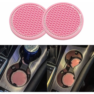 Portavasos rosa 2pcs Set 7cm Dia accesorios antideslizante Auto Interior