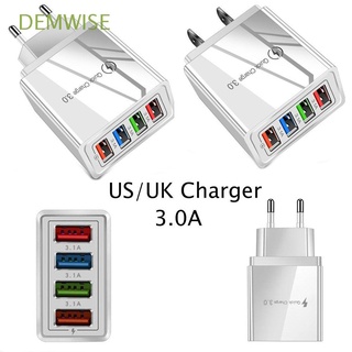 DEMWISE Multi-Port 4-Port Travel Portable Quick Charge USB Charger 3A Charger Phone Adapter Fast Tablet Charge EU/US Plug