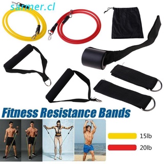 sar3 - juego de 8 bandas de resistencia (2 bandas de ejercicios apilables, 10 lb,20 lb) con correa de tobillo y entrenamiento de resistencia